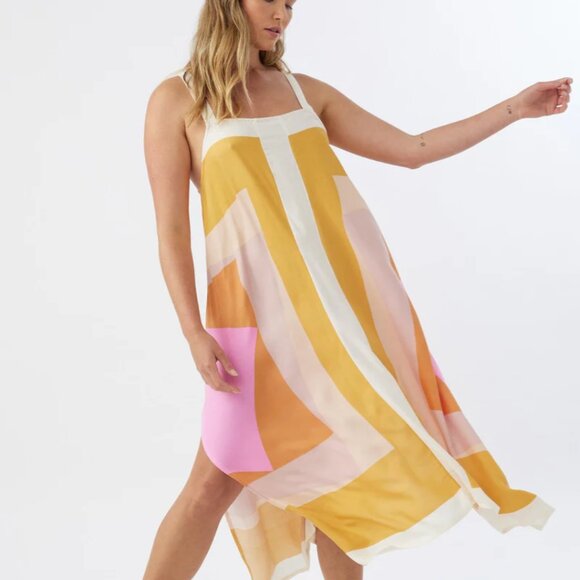 O'Neill Miranda Geometric Print Midi Dress XS - Picture 5 of 7